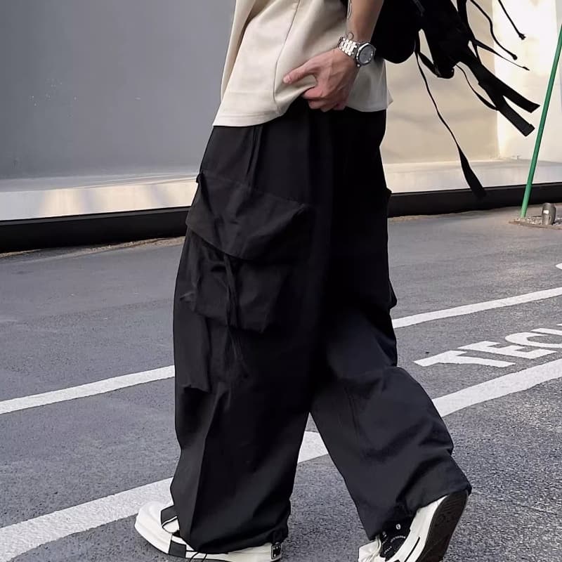 Calças Masculinas De Carga De Bolso Múltiplo Estilo Harajuku Retas Soltas Unisex Joggers