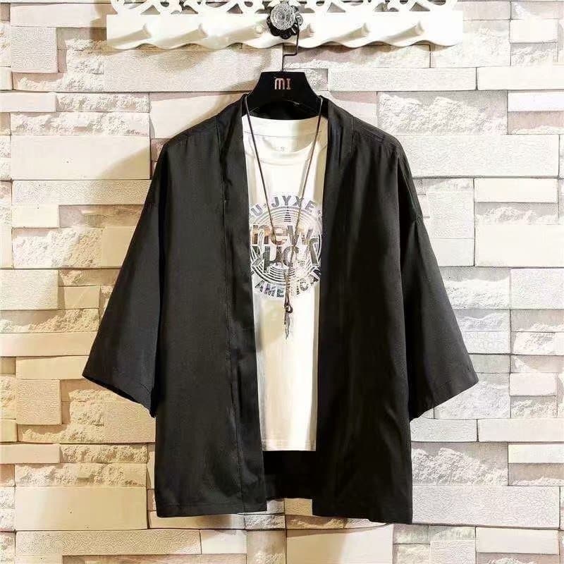 Kimono Casual Haori For Men Japonês Moda Kimonos Camisa Plus Size Roupa Masculina