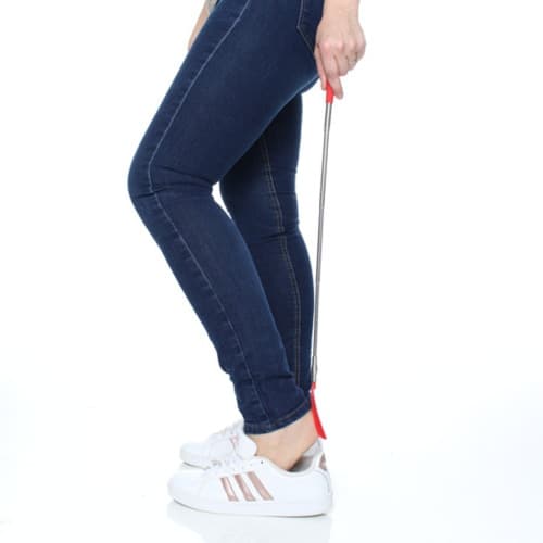 Calçadeira Haste Regulável Inox Facilita Calçar Longevitech