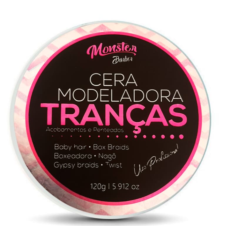 cera Modeladora Tranças Incolor Box Braid Baby Hair 120g monster barber