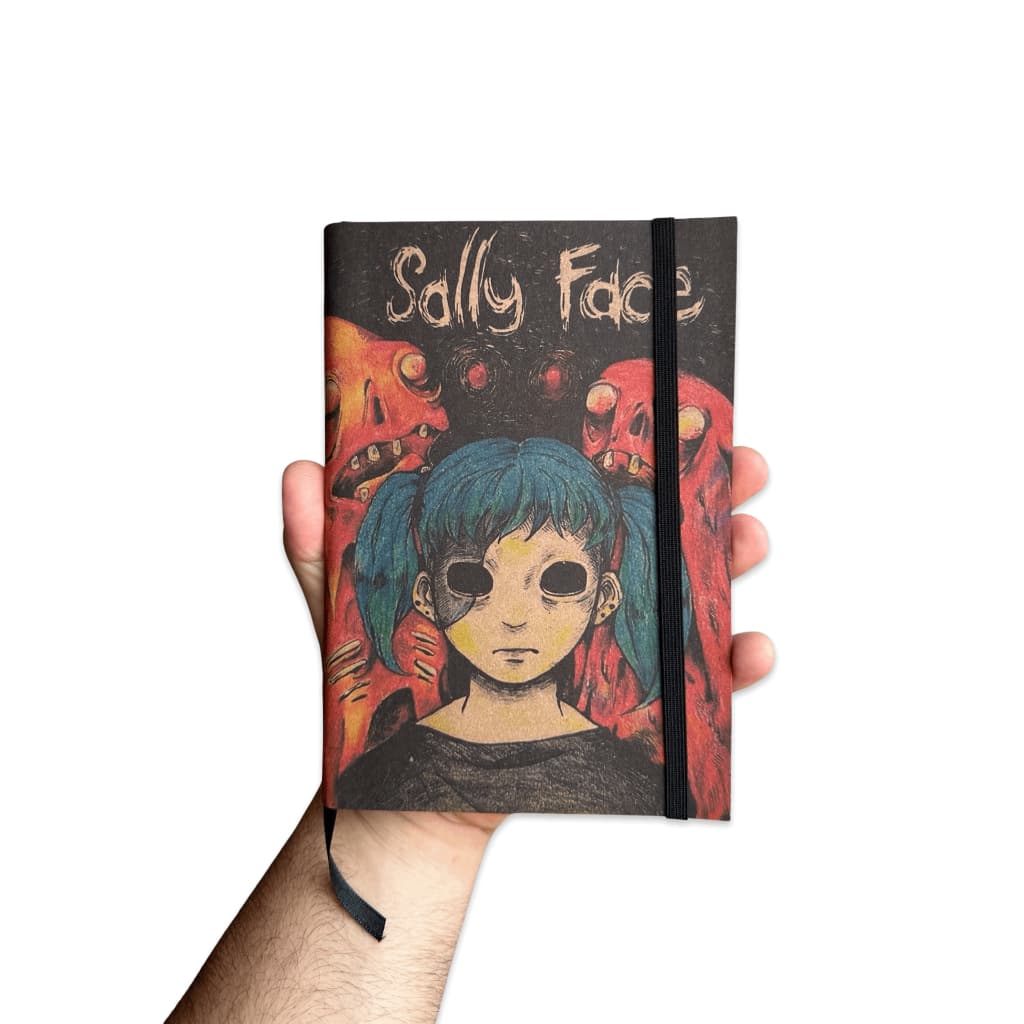 Sketchbook Caderno Sally Face com Elástico e Marca Página Aquarela