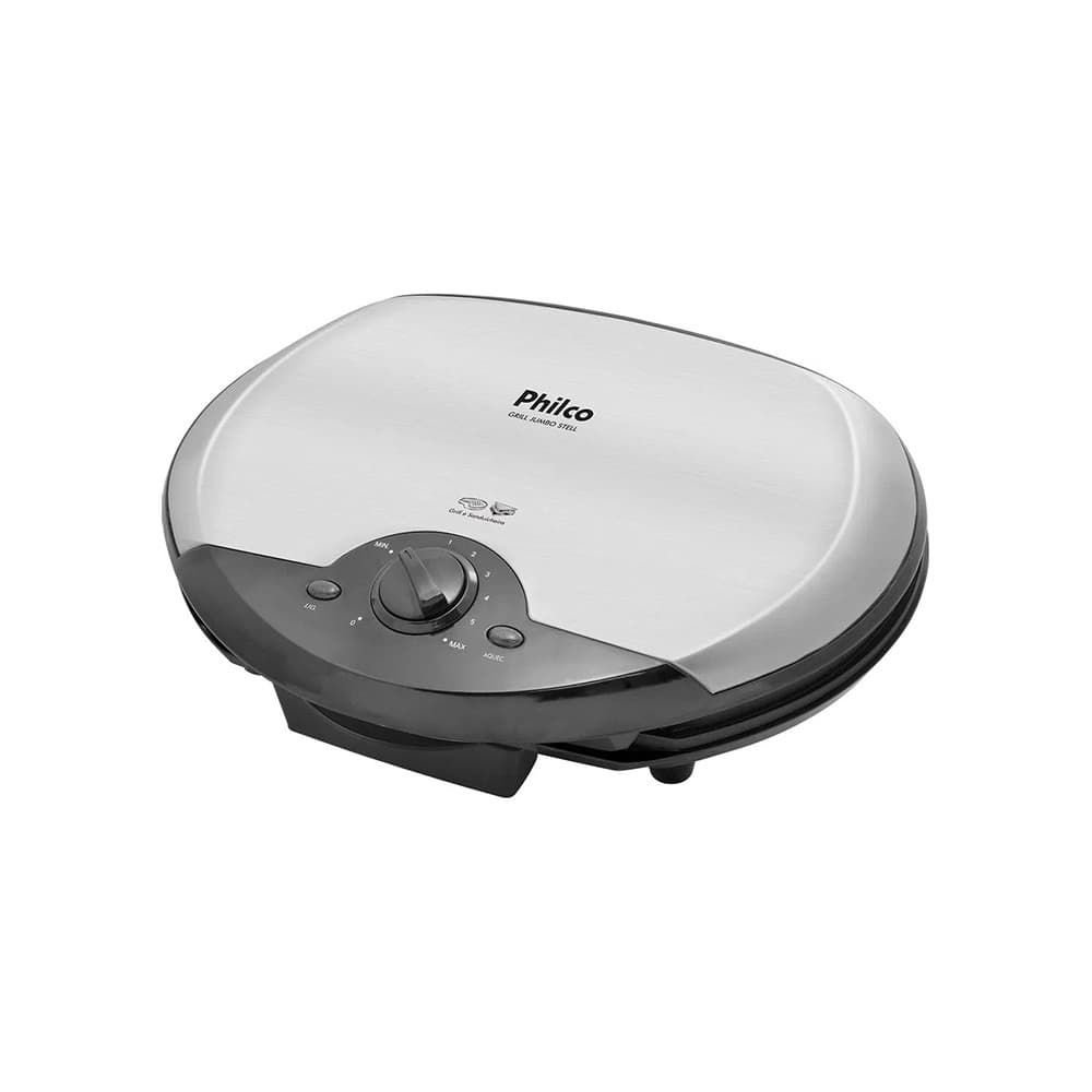 Grill e Sanduicheira Philco Jumbo Steel N Cinza