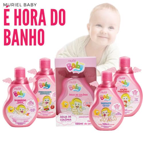 Kit Maternidade Para Bebê Infantil MENINA Baby Muriel 100ml PRESENTE  SHA/COND/SAB LIQ/ COLONIA/HID