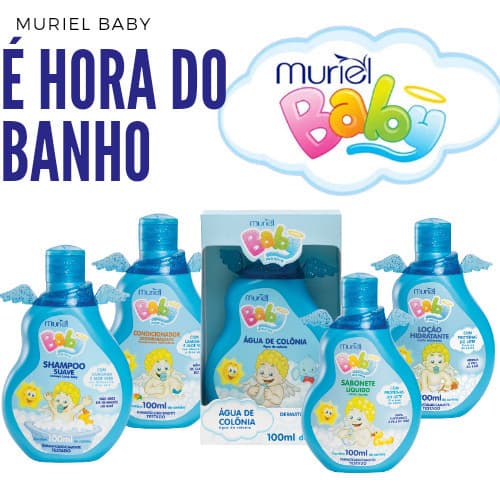 Kit Maternidade Para Bebê Infantil MENINO Baby Muriel 100ml PRESENTE SHA/COND/SAB LIQUIDO/ COLONIA/HID
