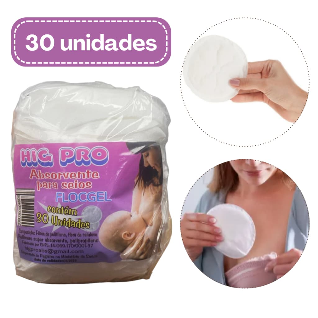 Absorvente De Seios Higpro 30 Unidades  DIA E NOITE