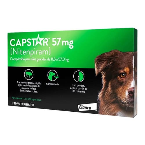 Antipulgas Capstar 11,4kg Cães Até 57kg C/1 Comprimido