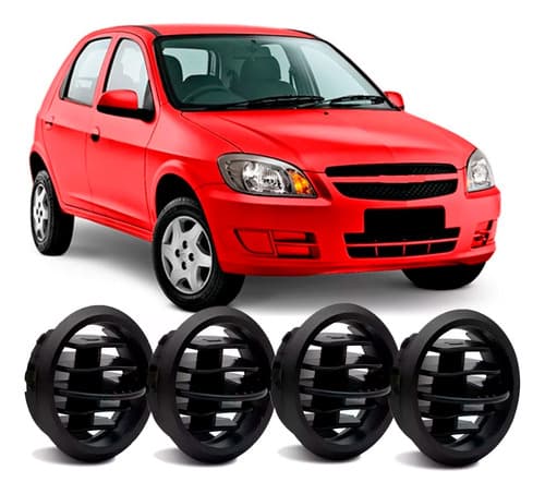 Kit 4 Difusor De Ar Prisma Celta 2007 A 2016 Aro Preto