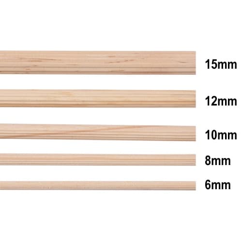 Kit 3 Poleiros Estriados Pinus 6mm - 1 metro