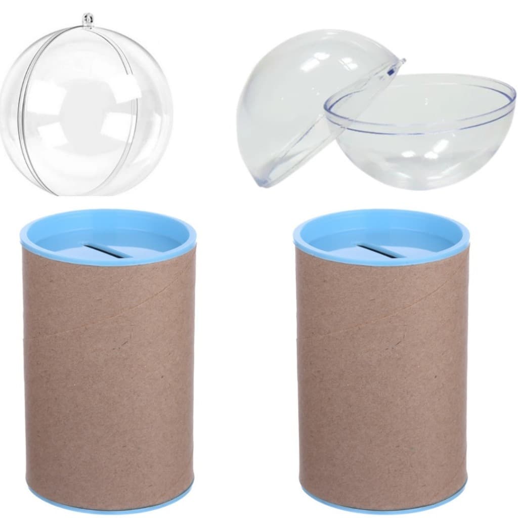 Kit 25 Cofrinhos 10x6 e 25 Esferas Bolinha Acrilica 6,5 cm - Lembrancinhas de luxo duplo para festas