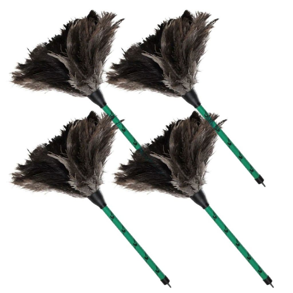 Espanador De Pó 35cm Pena De Avestruz Limpa Poeira Kit 04