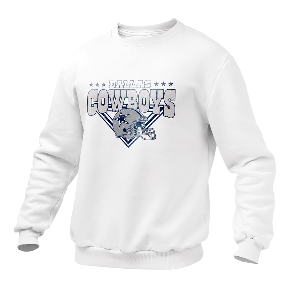 Moletom Gola Redonda Unissex Dallas Cowboys Vintage Football
