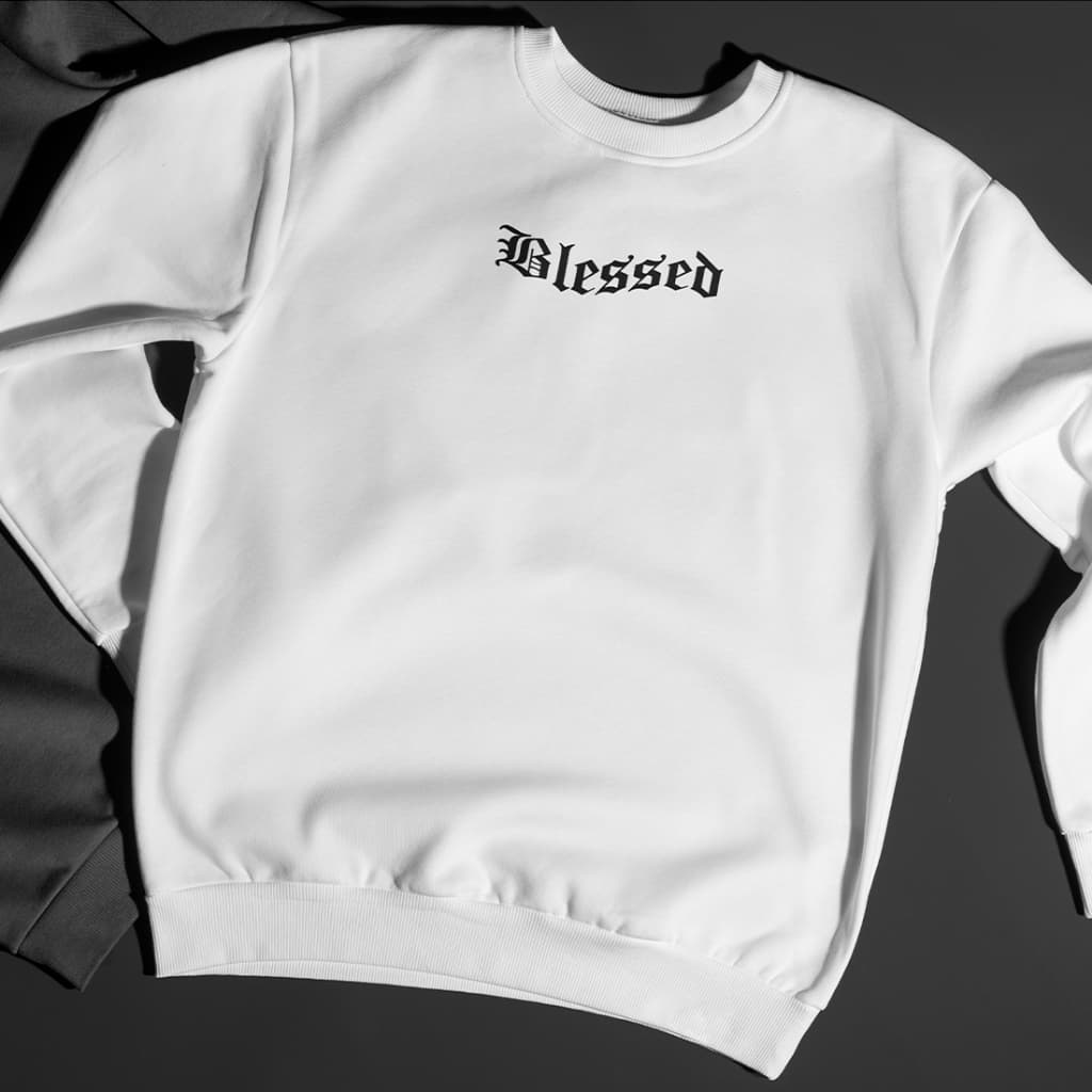Suéter Moletom Sem Gola Careca Exclusiva Blessed Streetwear Algodão Premium Unissex