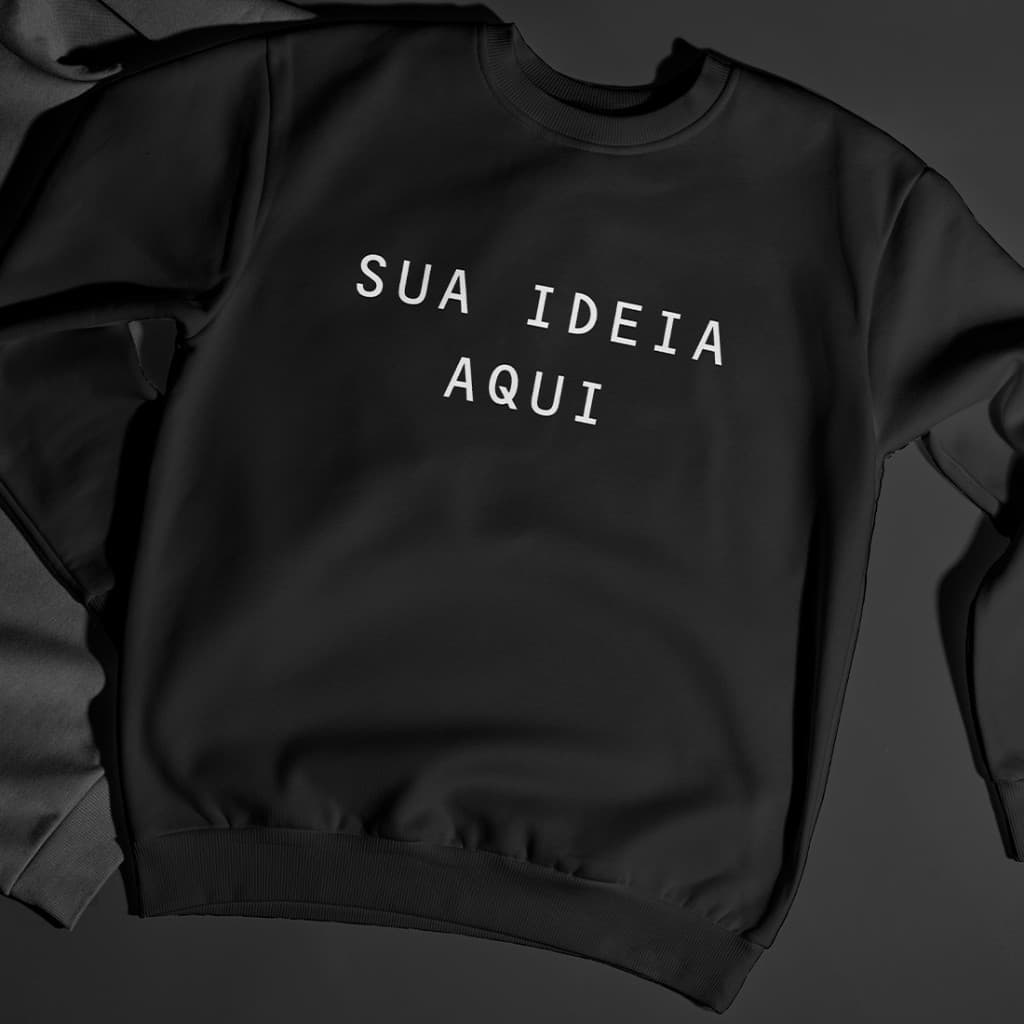 Suéter Moletom Sem Gola Careca Exclusiva Personalize com Sua IdeiaArte Aqui 2024 Streetwear Algodão Premium Unissex 100%