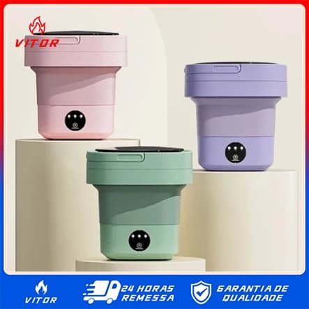 Mini máquina de lavar roupa dobrável portátil moderna semi automática VITOR