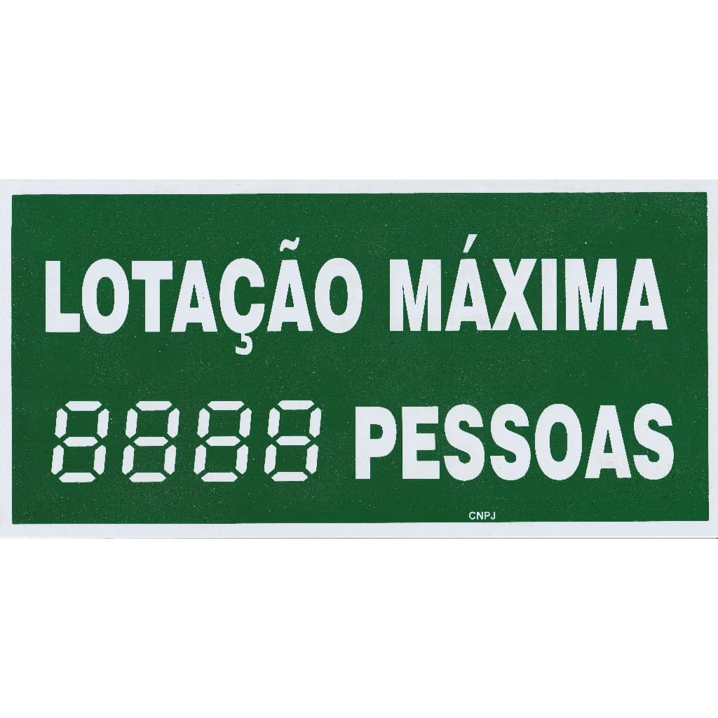 Placa de Sinalização de Emergência Lotação Máxima M2