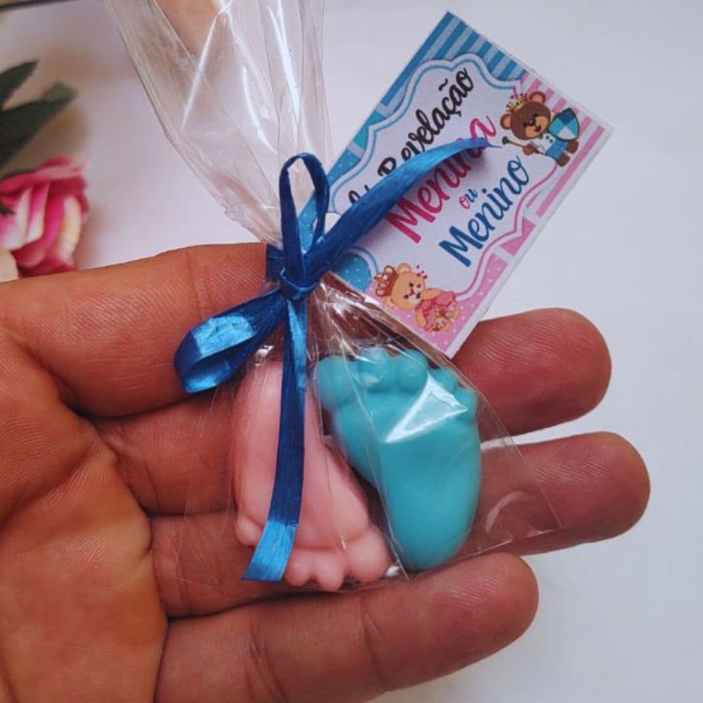 200 Sabonetes Perfumados com Mini Pezinhos para Chá de Fralda Safari 100 pares