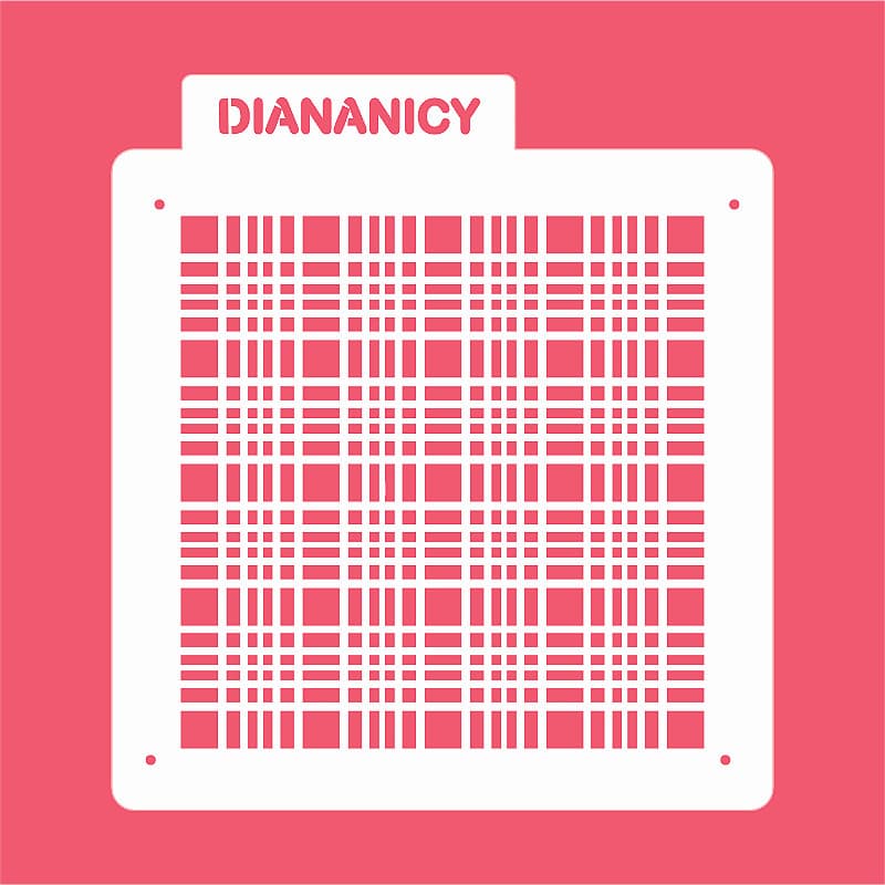 Estêncil Diananicy Nº 282 - Stencil Xadrez Confeitaria Pasta Biscoito