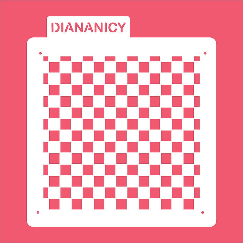 Estêncil Diananicy Nº 418 - Stencil Xadrez Piquenique Futebol Confeitaria Pasta Biscoito