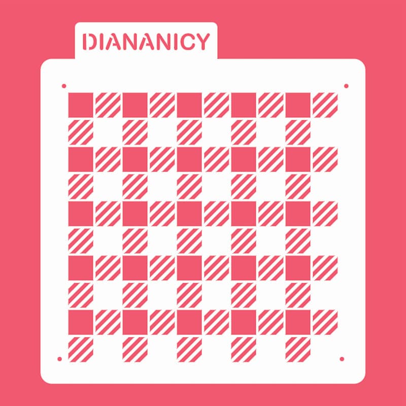 Estêncil Diananicy Nº 225 - Stencil Xadrez Confeitaria Pasta Biscoito