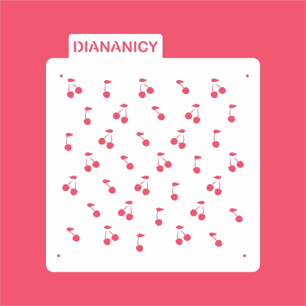 Estêncil Diananicy Nº  - Stencil Cereja Confeitaria Pasta Biscoito