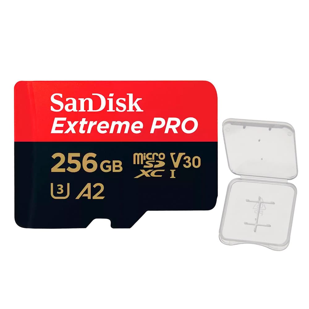 Cartão Memória  Sandisk 256gb Micro Sd com Adaptador +Case