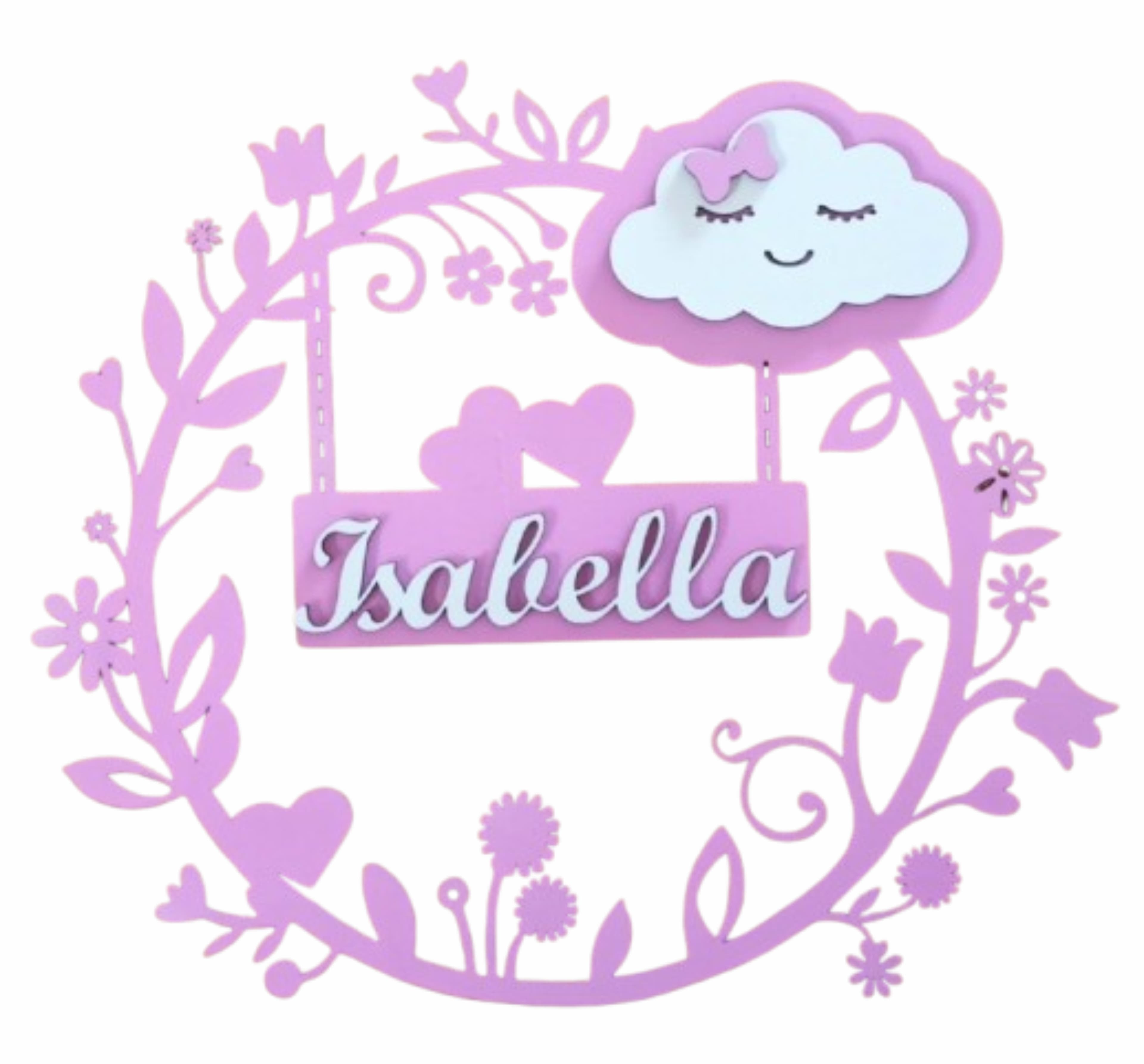 Porta Maternidade nuvem personalizado menina OU menino