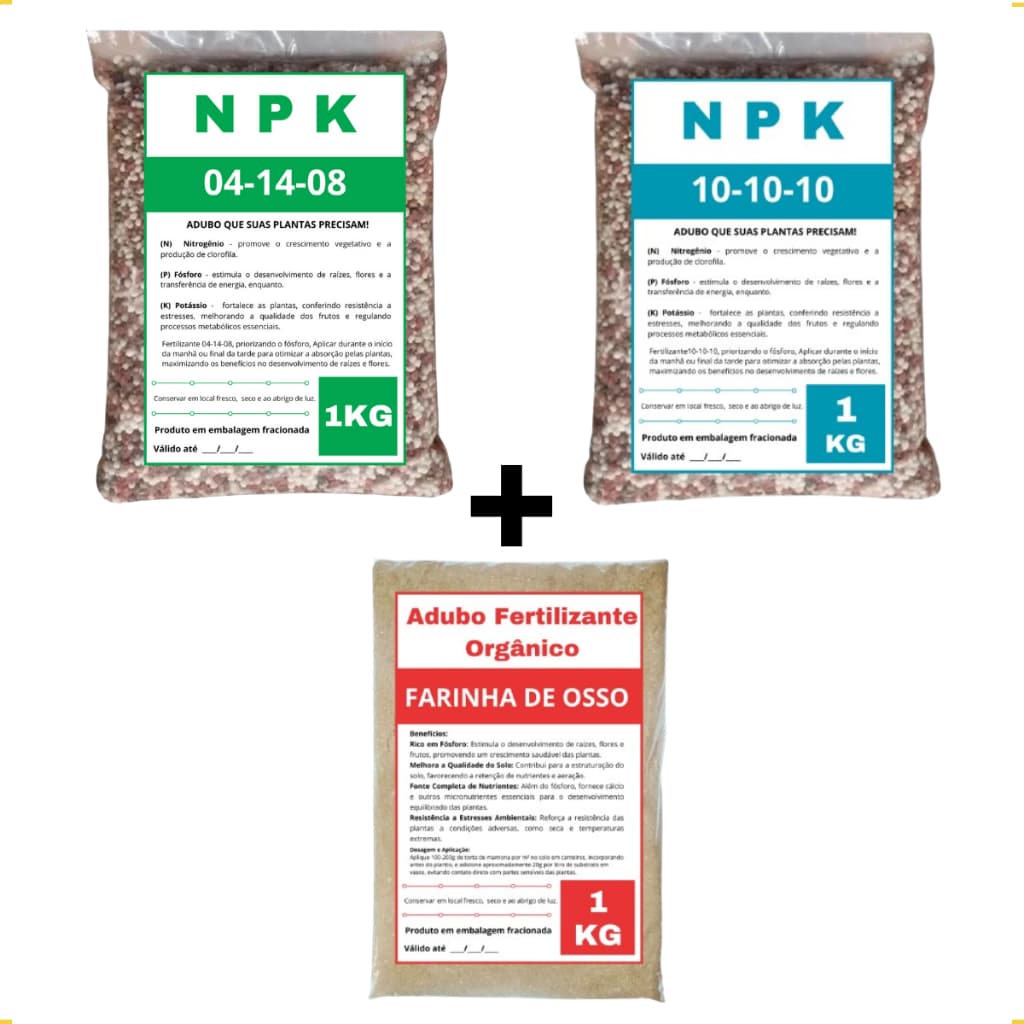 Adubo Fertilizante Npk 10-10-10 + 04-14-08 +farinha De Osso