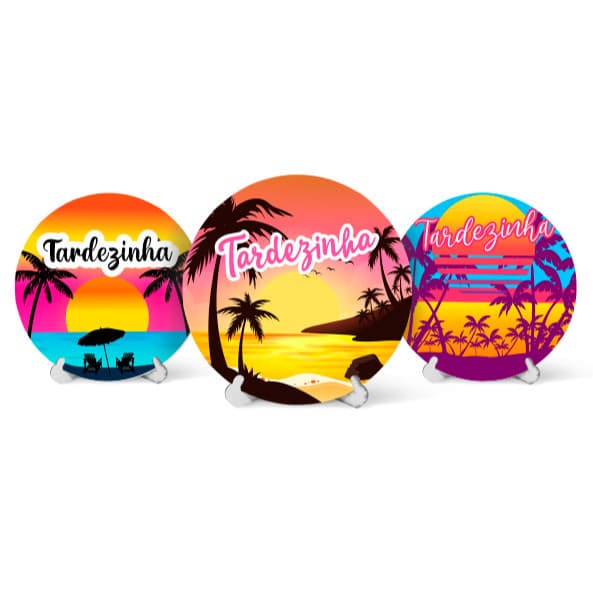 Capa Painel Redondo Mesa Tardezinha Sublimado C/ Elástico 50×50Cm