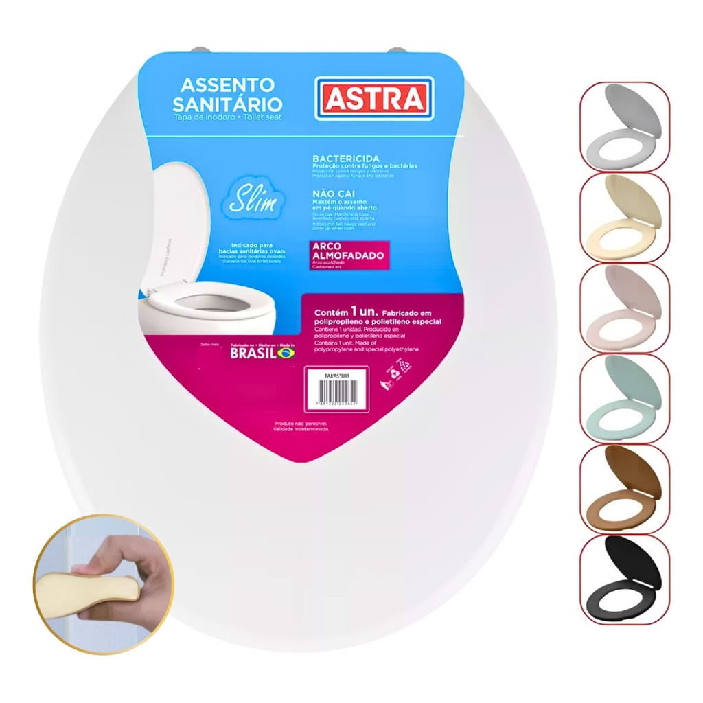 Assento Sanitário Almofadado Astra Oval Studio Deca 6.0 lpf