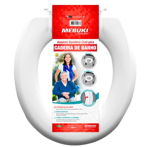Assento Sanitário Oval Para Cadeira Idoso De Banho Fechado