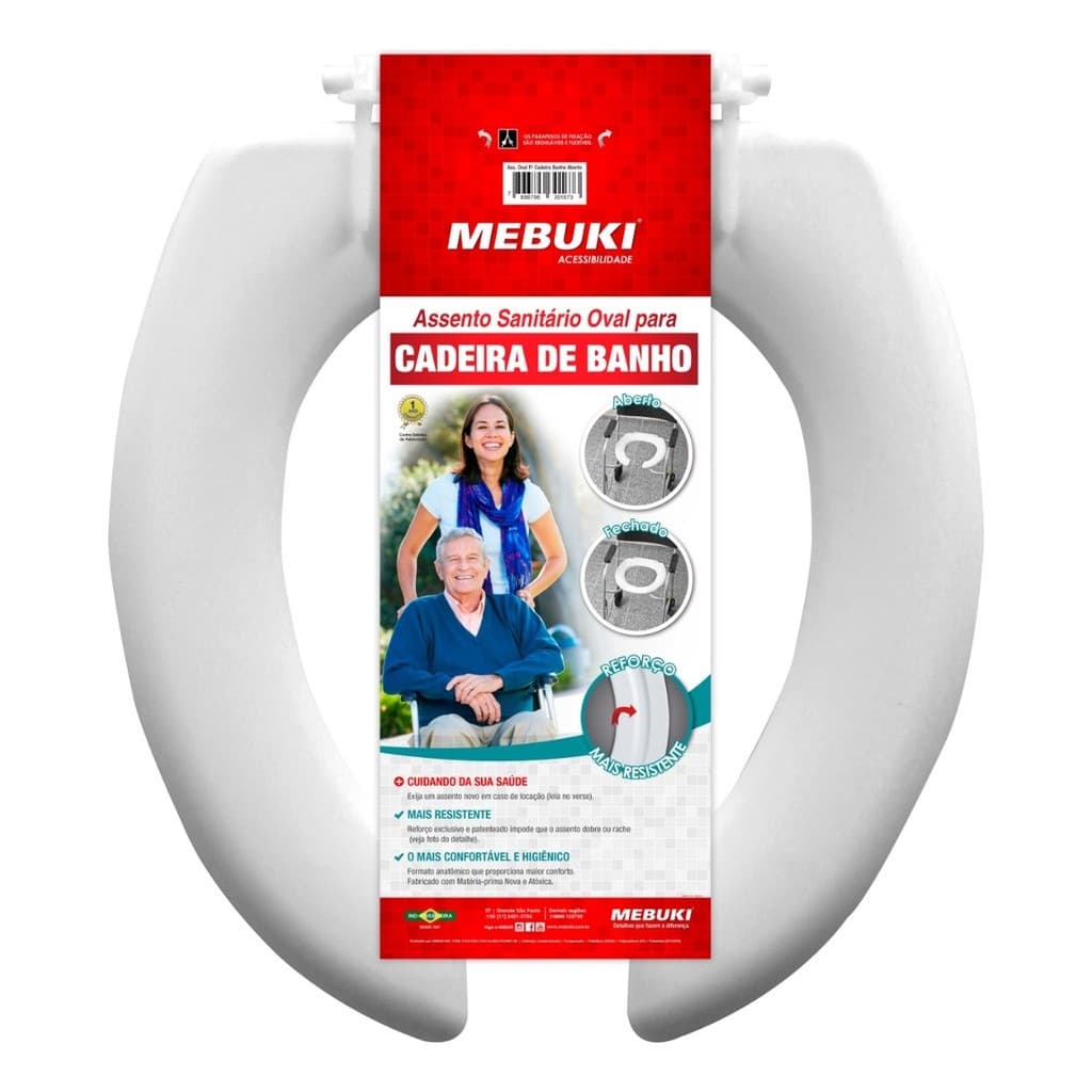 Assento Sanitário Oval Para Cadeira Idoso De Banho Aberto