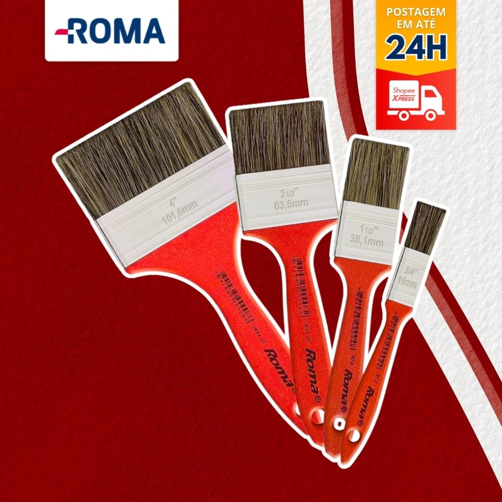 Pincel Trincha para Pintura Roma 302 *UNIDADE* Roma