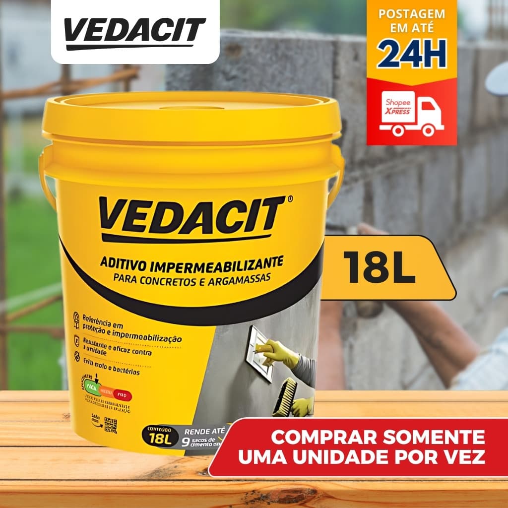 Aditivo Impermeabilizante Vedacit (Balde 18 litros) - VEDACIT - Concreto e argamassa
