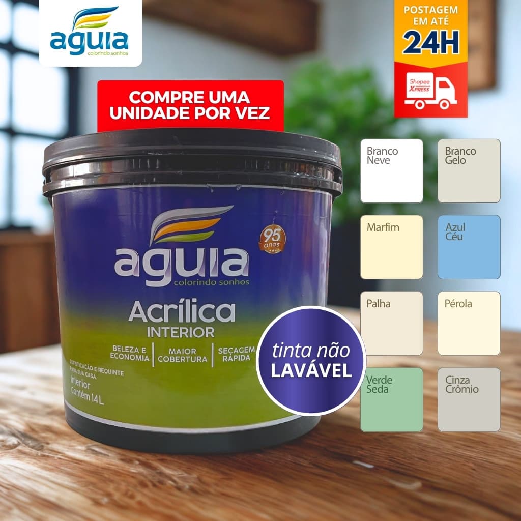 Tinta Águia Acrílica Premium Branco 14L Acabamento Fosco