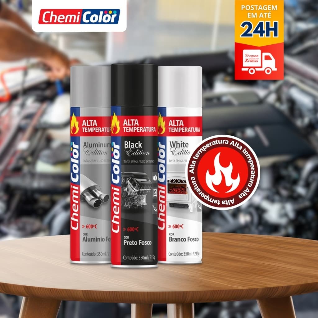 Tinta Spray Alta Temperatura Cores A Escolher - 350ml