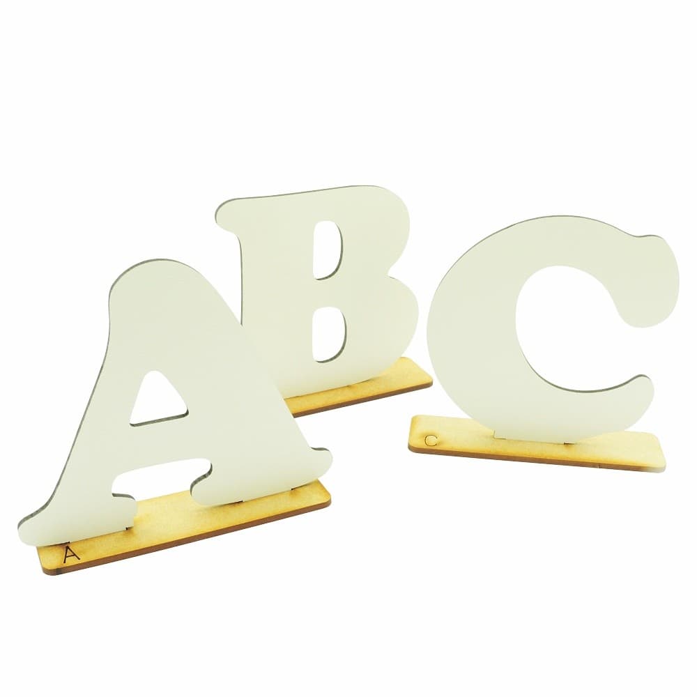 Letras de Mesa em MDF Branco 10cm de Altura - Para Escolher