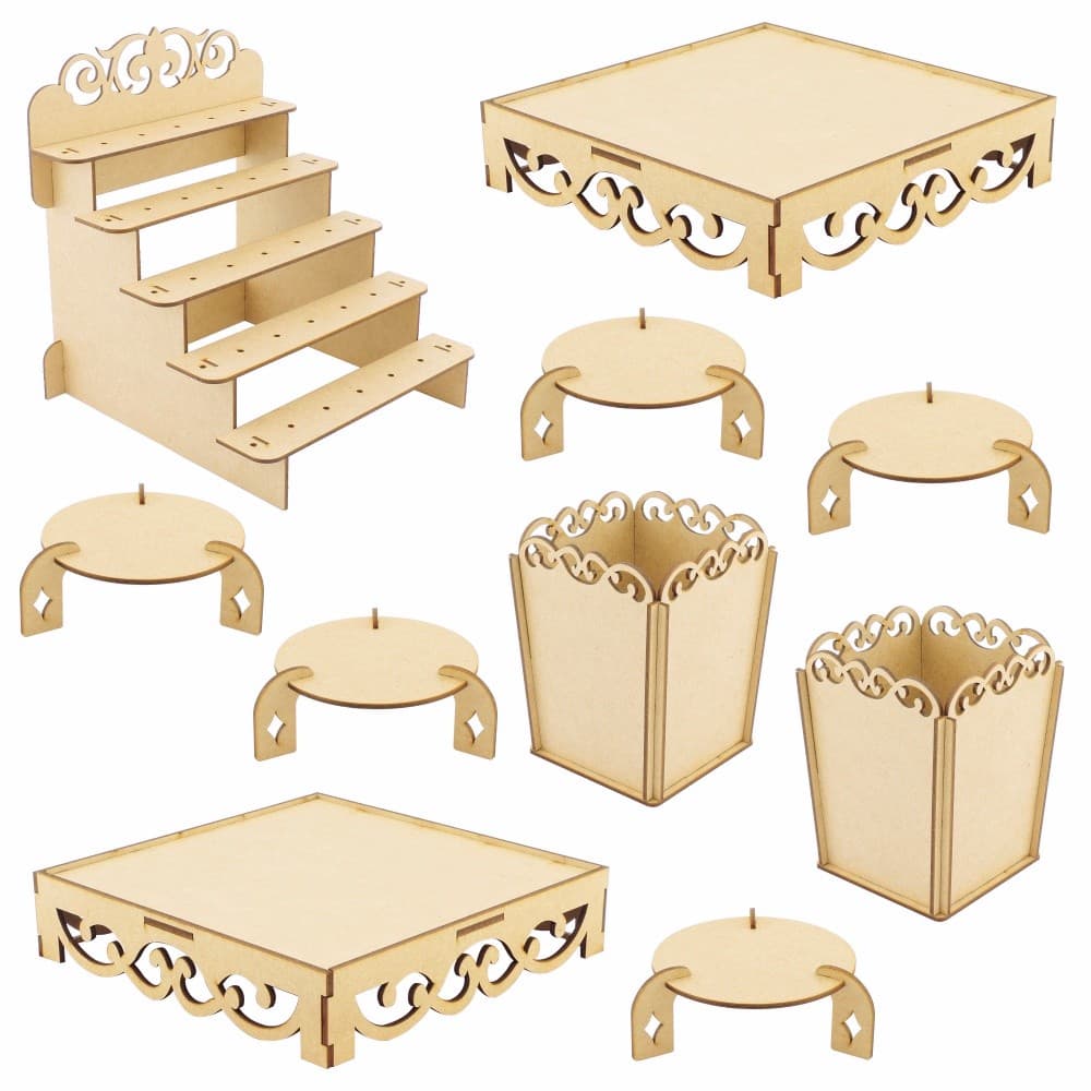 Kit Festa Provençal MDF Arabesco - 10 Peças - Linha Temática