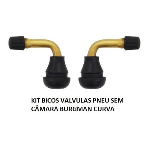Kit 2 Bicos P/ Pneu Burgman / Scooter Sem Camara 90 Graus