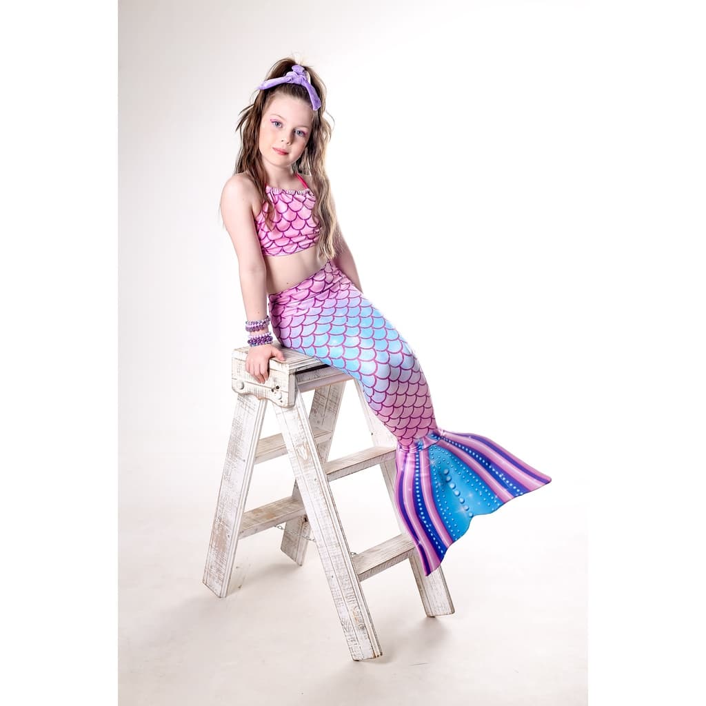 Biquíni Cauda de Sereia Infantil Fantasia Biquíni + Cauda