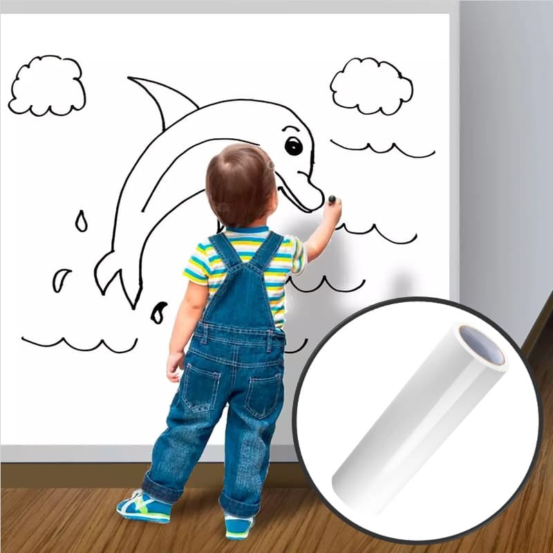 Adesivo Lousa Branco Fosco P/ Quadro Escrever Giz 2mx50cm