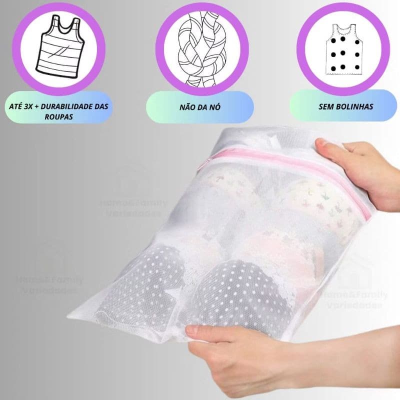“Kit 10 Sacos de Lavar Roupas – Proteja Roupas Delicadas com Segurança e Eficiência”