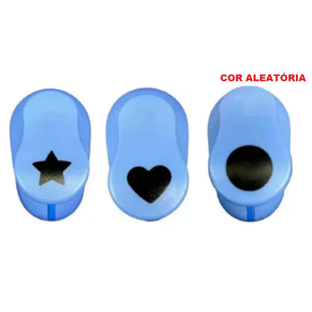 Kit 3 Cortador Perfurador Furador De Papel e E.V.A - 16mm - 1,6cm - ESTRELA - CORAÇÃO - CIRCULO