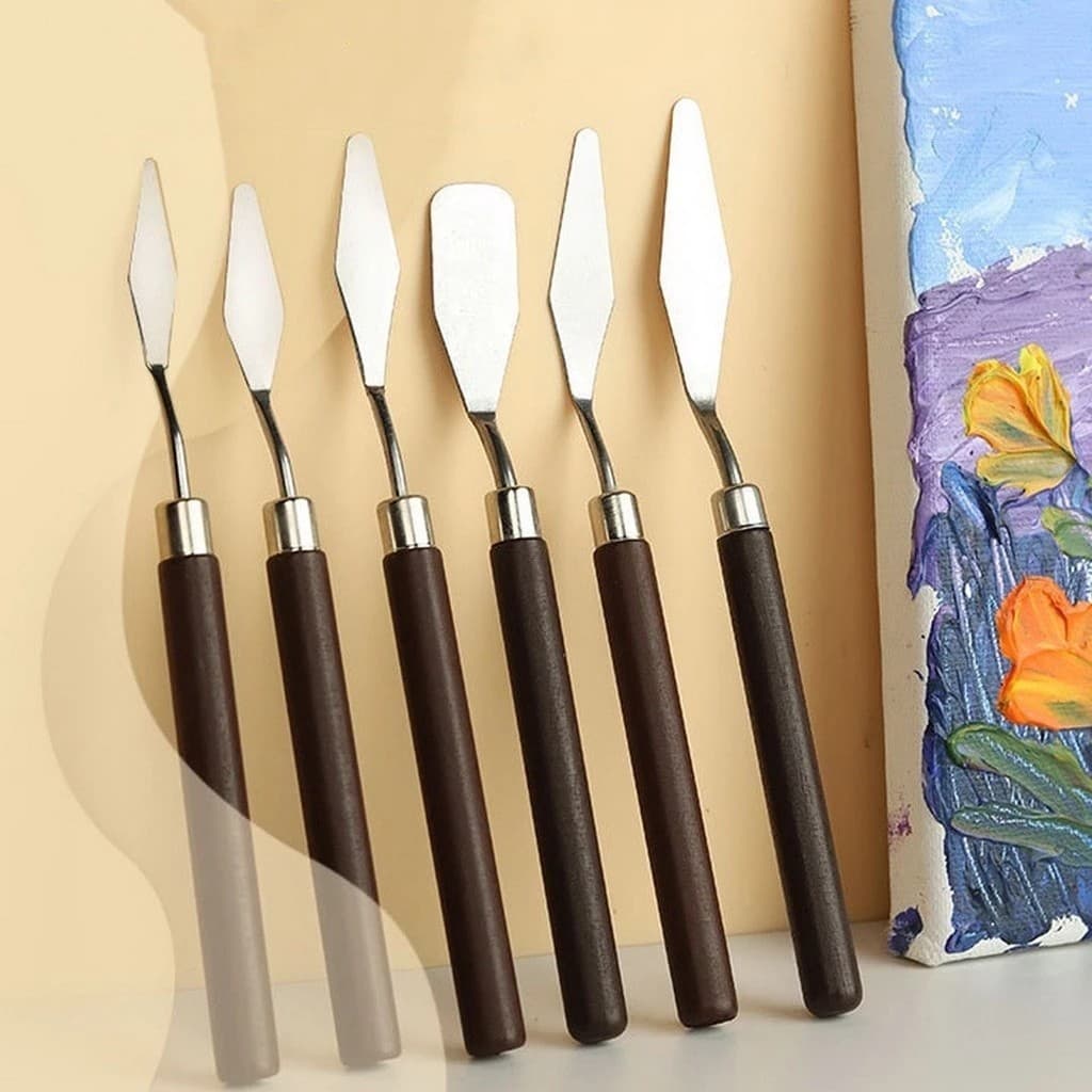 Kit Espátula Pintura a Óleo 7Pçs Paleta De Faca De Aço Inoxidável Mista / Espátula Raspador