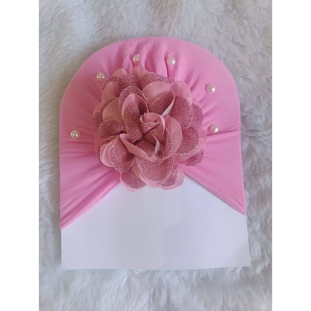 Turbante bebe flor luxo