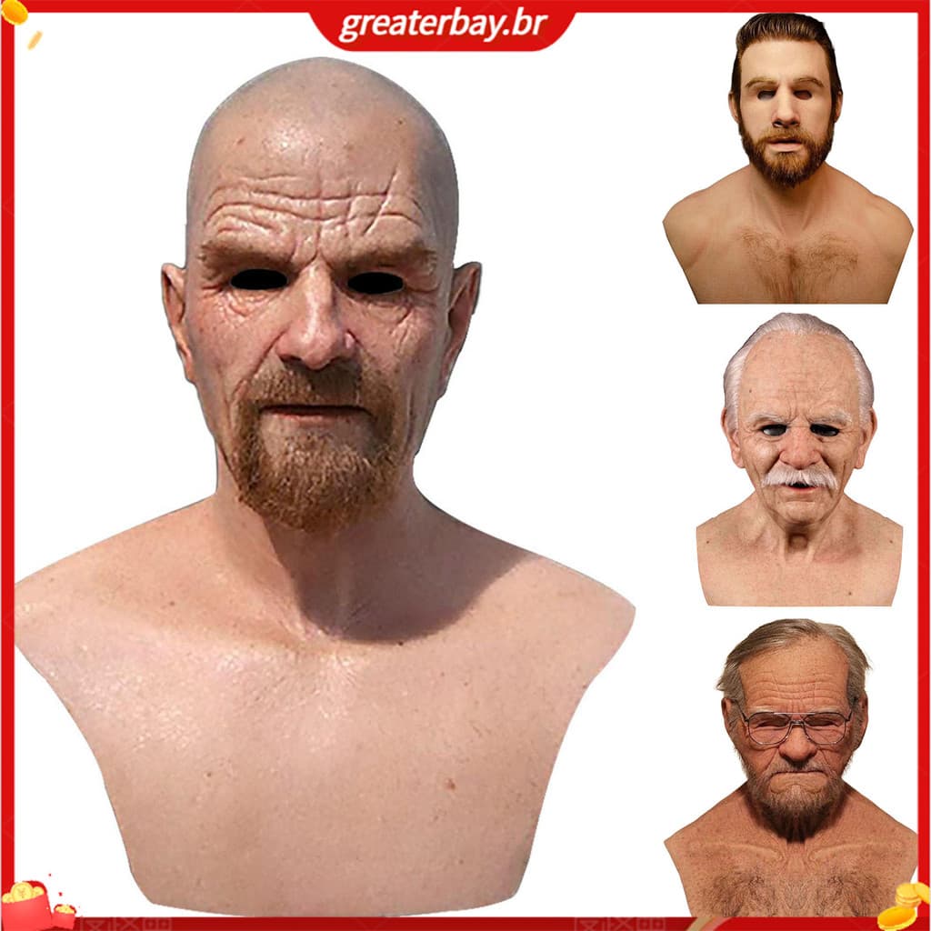 [À Vista] Fantasia De Idoso Para Cabeça , Avó Realista/Vô/Masculino/Menina , Roupa Confortável De Alta Resistência ,