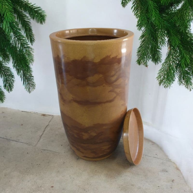 vaso para plantas polietileno Marmorizado Cone Bojo polido n°2 Com Prato