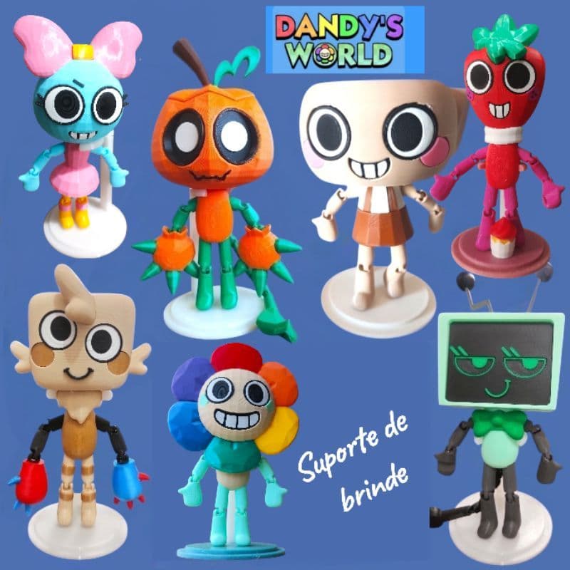 Boneca e Boneco decorativo Roblox Shelly, Goob, Vee, Gourdy,Poppy, Dandy e Sprout articulados. jogo Dandy's word.