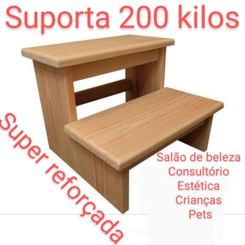degrau escadinha auxiliar vários tamanhos crianças e pets consultório estética assistente de maca  manicure madeira