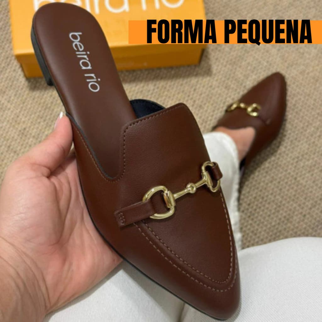 Mule Sapato Feminino Beira Rio Bico Fino Confortável Fivela Original