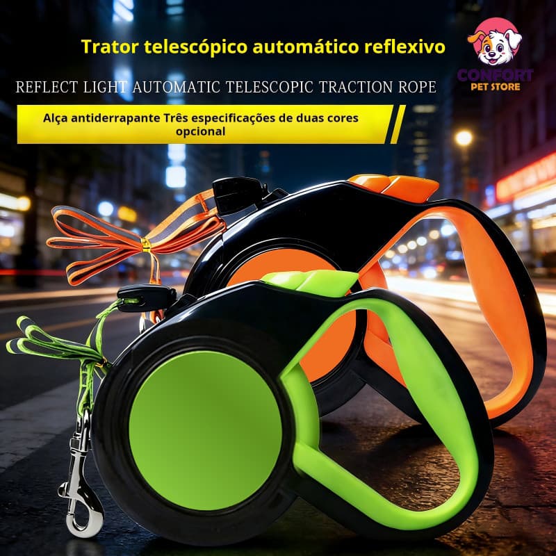 Coleira retrátil automática para cães, coleira refletora, coleira para animais de estimação, 3m, 5m, 8m
